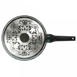 Сковорода с тефлоновым покрытием д28см "Бриллиант Green", h7,1см, s0,4см, ручка из термостойкого пластика (Россия)