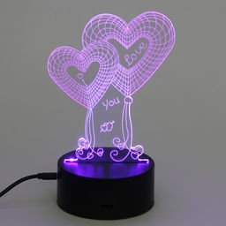 Цена за 2 шт. Светильник ночник "3D-Нежность" на пластиковой подставке, с включателем USB