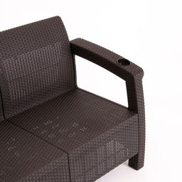 Набор садовой мебели: диван двухместный, два кресла, стол, мокко