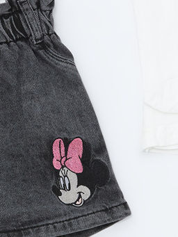 Beli Lastikli Minnie Mouse Bask?l? K?z Bebek Jean Etek - Waikiki фото 2