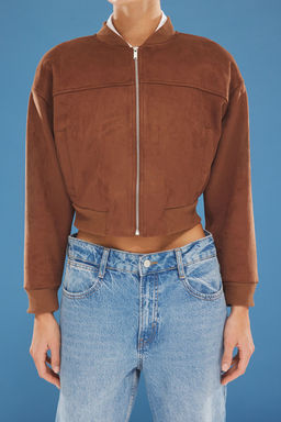 TRENDYOLMILLA Tas Oversize Suet Bomber Ceket Mont TWOSS24MO00048  фото 3