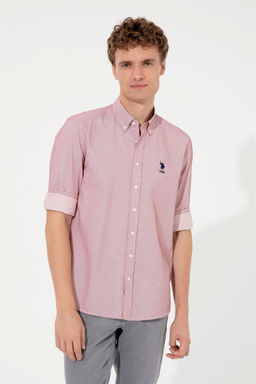 Мужская красная рубашка с длинным рукавом - U.s. polo assn фото 3