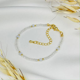 Браслет из Горного Хрусталя и Голубого агата 16,5 см +