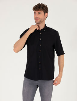 Siyah Regular Fit Uzun Kollu G_mlek
