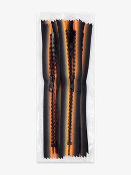 Цена за 10 шт. Молния «Трактор», №5, неразъёмная, замок автомат, 20 см, оранжевая, чёрная