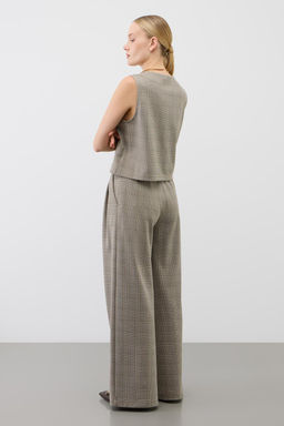 ЕВТ 4160/кремовый,клетка глен брюки жен