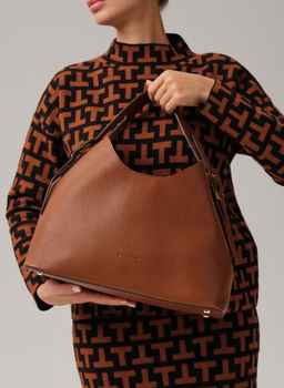 Кожаная сумка Deboro 30982 фундук