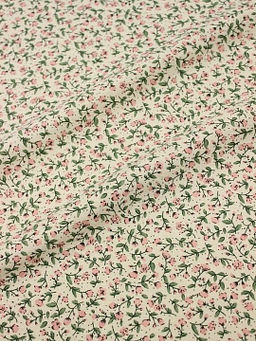 Теплый хлопок Коралловые лютики на телесно-желтом, ш.1.5м, хлопок-100%, 160гр/м.кв