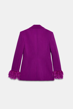 BLAZER HOMBRERAS PU?O PLUMAS / P?rpura