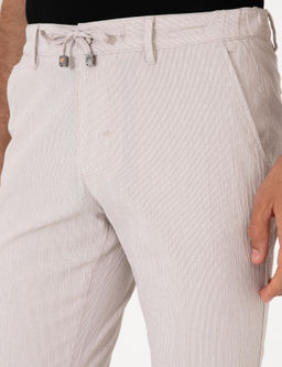 Bej Slim Fit Gofreli Beli Ba_c_kl_ Spor Pantolon - Cacharel фото 5
