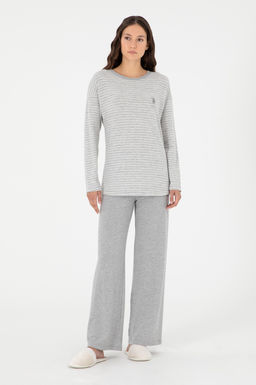 Женский пижамный комплект серого меланжевого цвета Неожиданная скидка в корзине