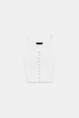 TOP PUNTO RIB / Blanco - Zara фото 3