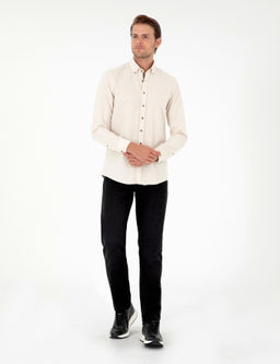Рубашка Pierre Cardin Slim Fit бежевый длинный рукав