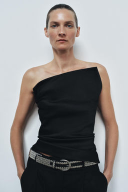 LEATHER BELT WITH MULTIPLE STUDS - Zara фото 2