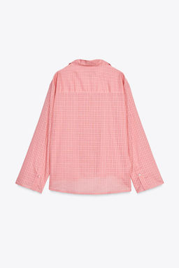 ZW COLLECTION CHECK PYJAMA SHIRT - Zara фото 8