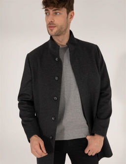 Antrasit Slim Fit Palto - Pierre cardin фото 2