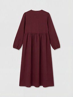 Bisiklet Yaka B?zg?l? M?slin Elbise