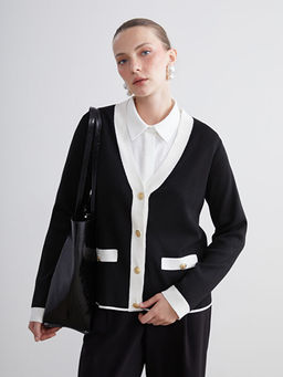 V Yaka Kad?n Triko H?rka