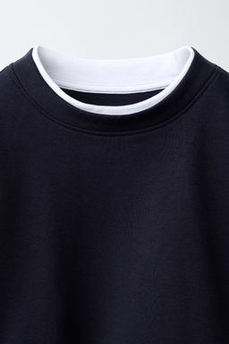 CAMISETA DOBLE INTERLOCK / Marino - Zara фото 3