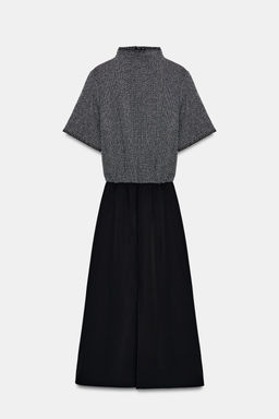 VESTIDO MIDI COMBINADO / Gris medio - Zara фото 6
