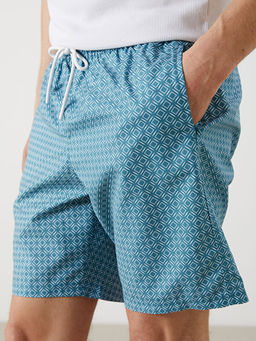 K?sa Boy Desenli Erkek Deniz ?ortu