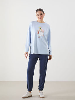 Bask?l? Oversize Kad?n Sweatshirt Tunik