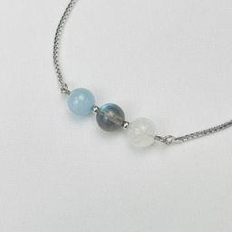 Браслет регулируемый для Скорпиона из Лабрадора, Аквамарина и Лунного камня - Радуга самоцветов фото 3