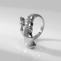 Кольцо металл Ракушка раковина, цвет серебро, размер 16 - Qf фото 2