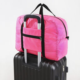 Сумка дорожная на молнии, складная в косметичку, цвет розовый - Nazamok фото 8