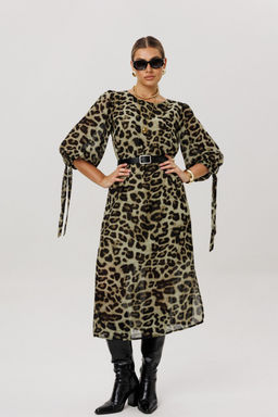 Платье ANELLI 1733 зеленый леопард фото 3
