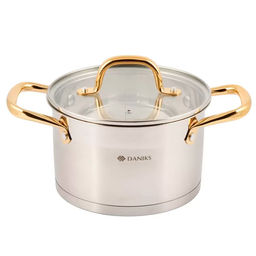 Кастрюля нерж, 2.9 л, с крыш, крыш стекло, Лайнс, индукц, SD-072-18 (505756)