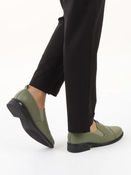 06-M47-18 GREEN Туфли женские (натуральная кожа)