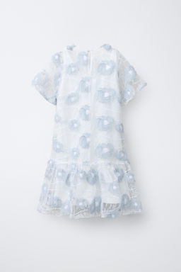 VESTIDO TUL BORDADOS / Azul / Blanco - Zara фото 2