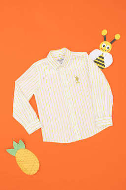 Рубашка с длинным рукавом фисташкового цвета для мальчика