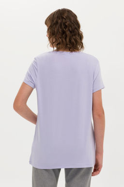 Женская сиреневая базовая футболка с v-образным вырезом Неожиданная скидка в корзине - U.s. polo assn фото 5