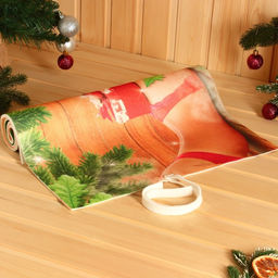 Коврик-лежак с принтом Жаркой баньки в Новом году, 50х155 см - Банная забава фото 4