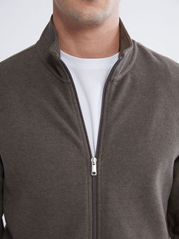 Dik Yaka Erkek Fermuarl? Sweatshirt