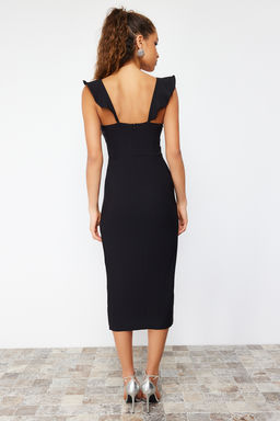 TRENDYOLMILLA Siyah Dokuma Elbise TPRSS24EL00134  фото 6
