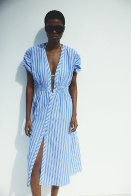 Vestido abotonado con cintura nido de abeja - H&m фото 2