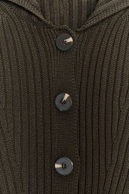RIB KNIT CARDIGAN WITH BUTTONS - Zara фото 5