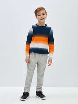 Bisiklet Yaka Renk Bloklu Uzun Kollu Erkek ?ocuk Triko Kazak - Waikiki фото 3