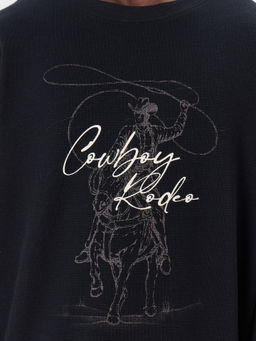 Лонгслив мужской черный с надписью Cowboy Rodeo - Mark formelle фото 5