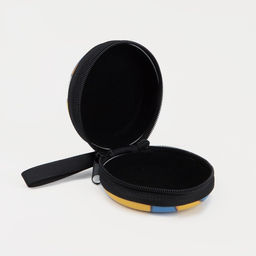 Футляр для монет/наушников на молнии, синий, жёлтый