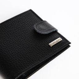 Кошелёк на кнопке, TEXTURA, цвет чёрный  фото 3