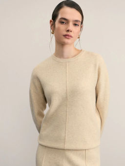 Джемпер со швом по центру с круглой горловиной / Zarina  фото 7