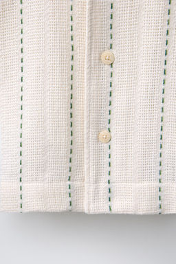 RUSTIC SHIRT WITH STRIPE EMBROIDERY - Zara фото 4