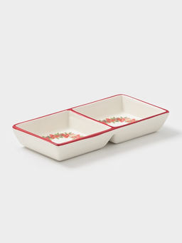 Менажница Доляна Новогоднее настроение, 2 секций, 19.8?3 см, доломит, белая  фото 4