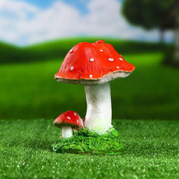 Садовая фигура из полистоуна «Грибы-мухоморы», 17 см