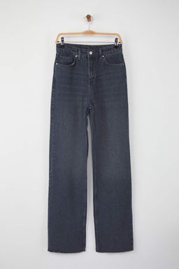 Mavi-Gri Yuksek Bel Genis Paca Wide Leg Jeans TWOAW26JE00113