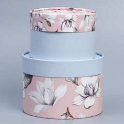 Набор шляпных коробок 2 в 1 Цветы, 16 х 11.5, 13 х 9 см - Дарите счастье фото 2